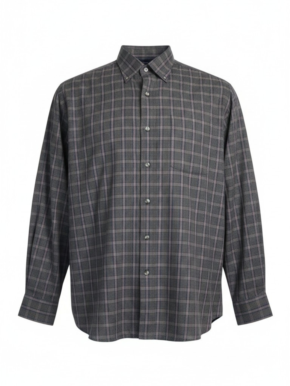 IKE BEHAR New York Men's XL Plaid Woven Long Sleeve Button-Down Shirt Gray